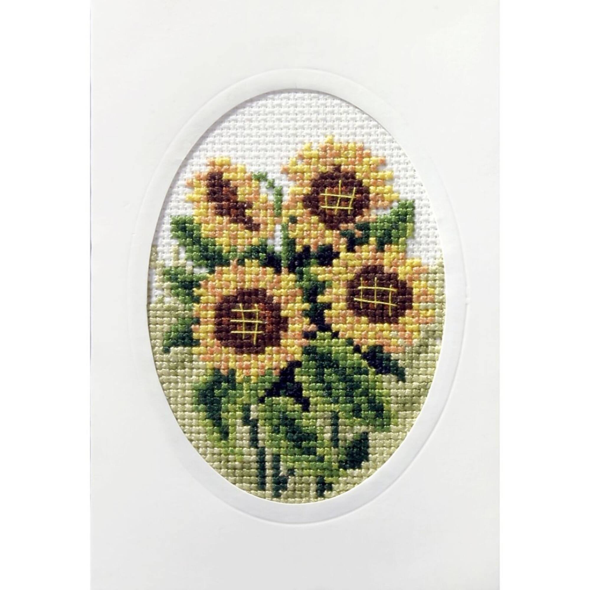 Orchidea Complete Cross Stitch Kit - Greetings Card Sunflowers